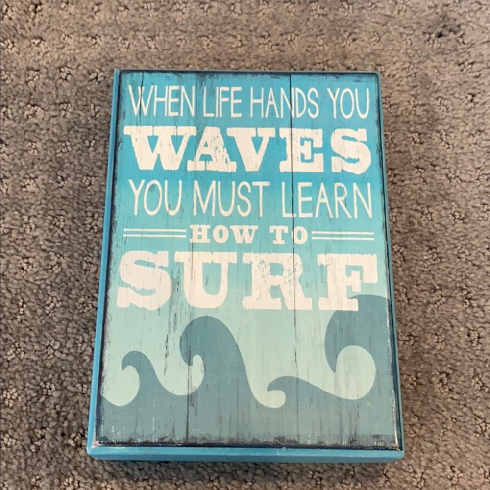 Wooden wall or shelf sign beach decor
